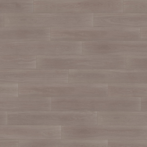 Holzoptik-Vinylboden in hellen, sanften Grautönen wird gleichmäßig verlegt. Der Boden wirkt modern und sorgt für ein stilvolles Ambiente in jedem Raum.