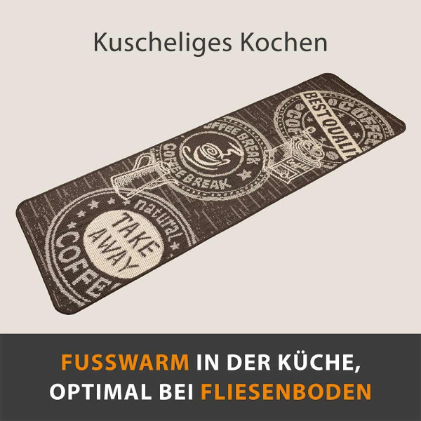 Küchenläufer Kacheln Silber