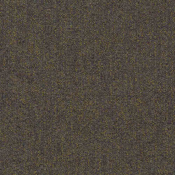 Dunkler, strukturierter Stoff in Braun mit feinen, bunten Einsprenklern. Der Stoff ist blickdicht und eignet sich für Dekorationszwecke wie Vorhänge.