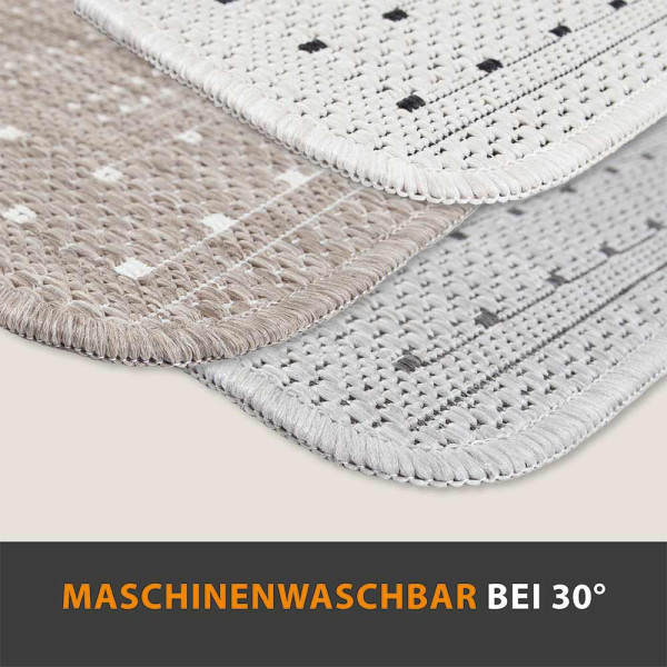 Küchenläufer Bordüre Taupe
