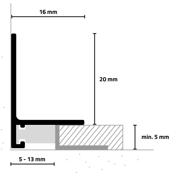 Minileiste Sockelprofil SL 16X5