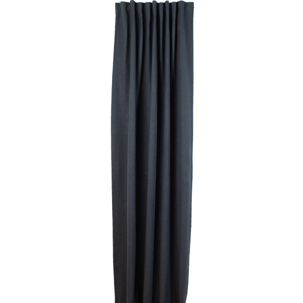 Graphit-grauer Thermo-Vorhang Silan zeigt eine elegante Faltenstruktur. Er bietet Wärmeisolierung und ist sofort versandfertig. Der Preis beträgt 69,99 €.