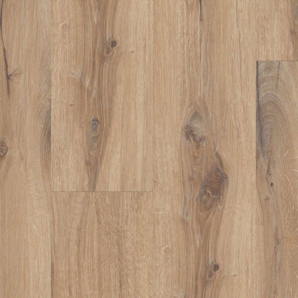 Helle Vinylbodenoberfläche mit einer natürlichen Holzoptik. Der Boden zeigt verschiedene farbliche Nuancen und Maserungen, die die Struktur und die natürliche Erscheinung von Holz imitieren.