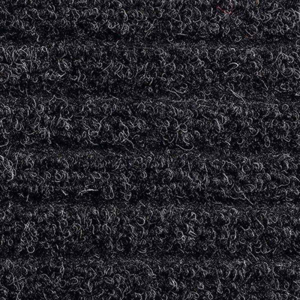 Schwarze Nadelfilzmatte mit strukturiertem Design eignet sich als robuste Fußmatte. Sie misst 40 x 60 cm und ist sofort versandfertig.