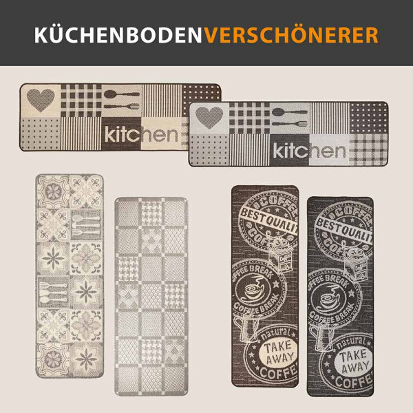 Küchenläufer Kacheln Silber