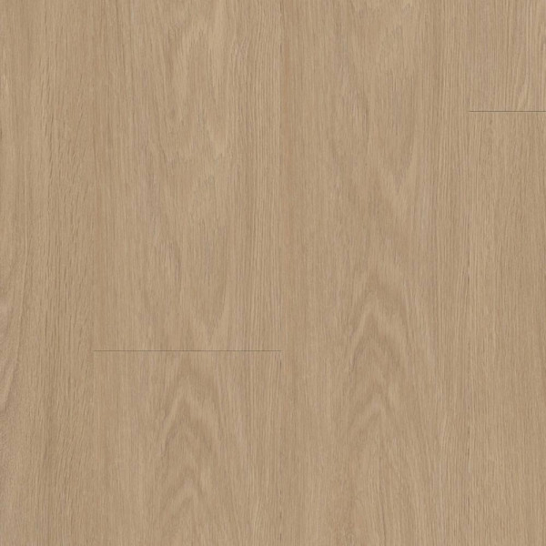 Hellbrauner Vinylboden mit Holzstruktur. Die Oberfläche zeigt natürliche Maserungen und Farbvariationen. Der Bodenbelag eignet sich für verschiedene Innenräume. Er hat eine Klebe-Verlegung und ist pflegeleicht.